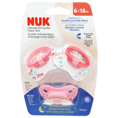 Nuk Pacifier Vlu Sz2 - 3 Count (Colors May Vary) - Image 2