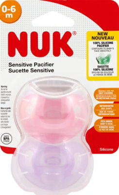 Nuk Pacifier Size 1 Sensitive - 2 Count (Colors May Vary) - Image 2