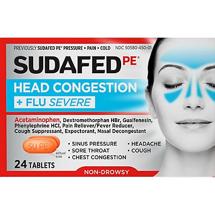 Sudafed Pe Head Congstn Plus Flu Sev Tblet 24 - 24 Count - Image 2