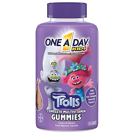 One A Day Kids Multivitamin Gummies Complete Trolls - 180 Count - Image 3