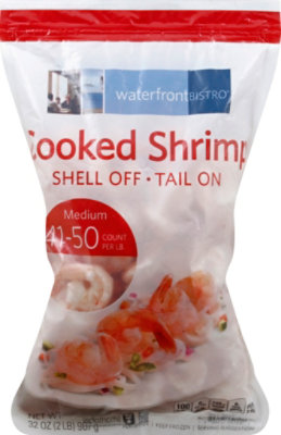 waterfront BISTRO Shrimp Cooked 41-50 Count Tail On Frozen - 2 Lb - Image 2