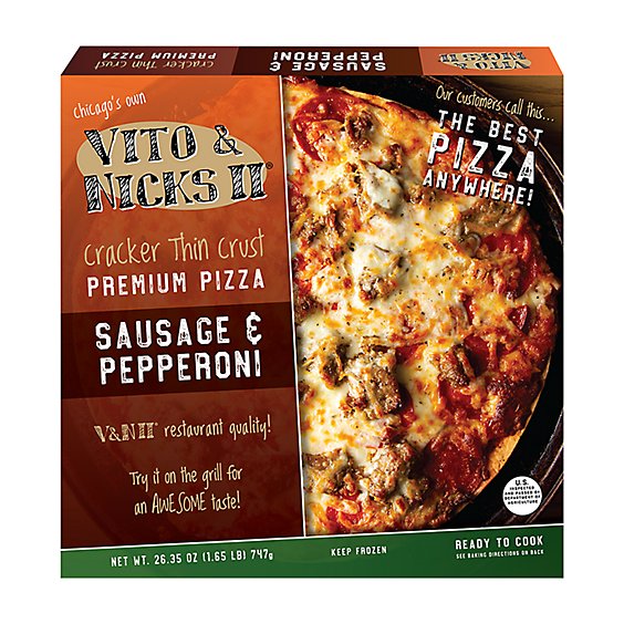 Vito & Nicks Thin Pepperoni & Sausage Pizza 12 In - 25 Oz