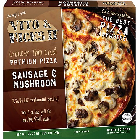 Vito & Nick Sausage & Mushroom Pizza 12 Inchs - 25 Oz