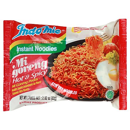 Indomie Instant Noodles Mi Goreng Hot & Spicy - 2.82 Oz - Image 1