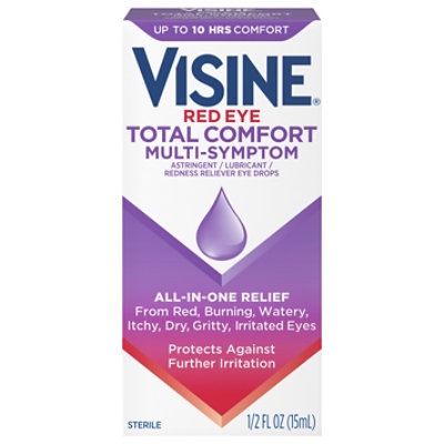 VISINE Eye Drops Red Eye Total Comfort Multi Symptom - 0.5 Fl. Oz. - Image 3