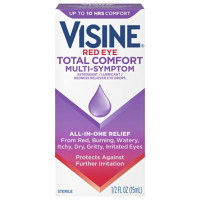 VISINE Eye Drops Red Eye Total Comfort Multi Symptom - 0.5 Fl. Oz. -