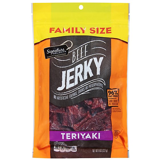 Signature Select Beef Jerky Teriyaki Family Size - 8 Oz