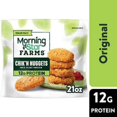 MorningStar Farms Chikn Nuggets Original Vegan Plant Based Protein - 21 Oz - Image 1
