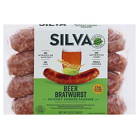 Silva Sausage Beer Bratwurst Abf - 12 Oz