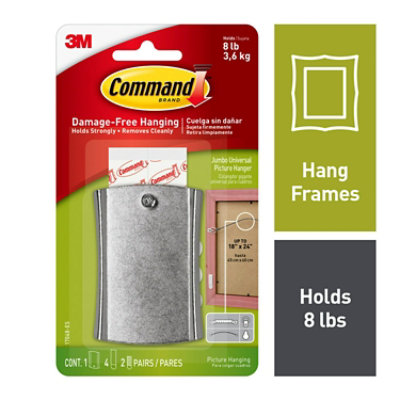Command Picture Hanging Wire Backed 1 Hanger 4 Large Strips And 2 Pairs Mini Strips - Each