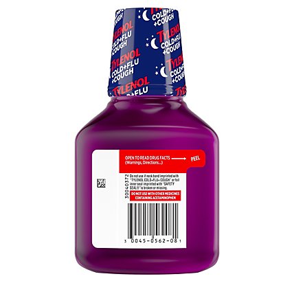 Tylenol Cold Flu & Cough Nighttime Liquid Wildberry - 8 Fl. Oz. - Image 4
