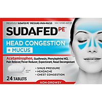 Sudafed Pe Head Congestion Mucus Tblt - 24 Count - Image 2
