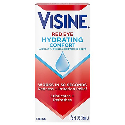 VISINE Eye Drops Red Eye Hydrating Comfort - 0.5 Fl. Oz. - Image 1