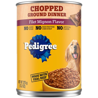 Pedigree Chopped Ground Dinner Filet Mignon Flavor Adult Canned Soft Wet Dog Food - 13.2 Oz