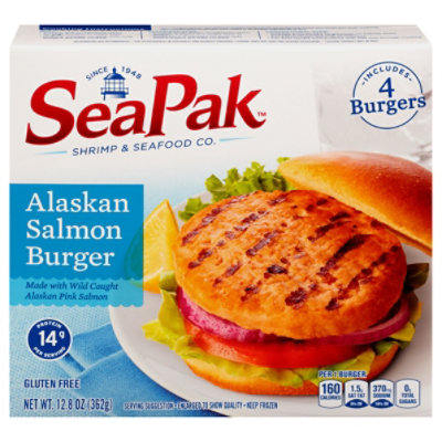 SeaPak Selections Alaskan Salmon Burgers Gluten Free Frozen