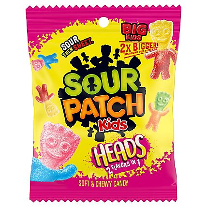 Sour Patch Kids Candy Soft & Chewy Heads 2 Flavors In 1 - 5 Oz - Image 2
