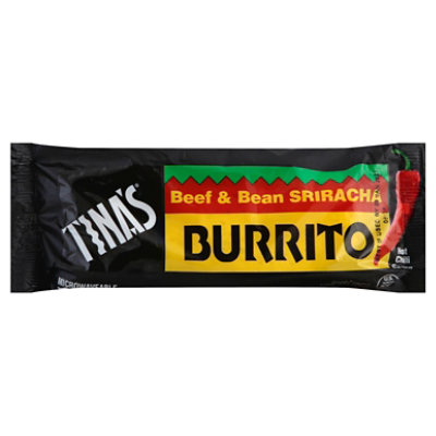 Tinas Beef And Bean Sriracha Burrito - 4 Oz