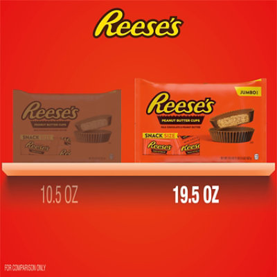 Reeses Milk Chocolate Snack Size Peanut Butter Cups Halloween Candy Jumbo Bag - 19.5 Oz - Image 5