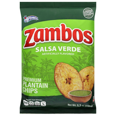 Zambos Plantain Chips Salsa Verde - 5.46 Oz - Image 1