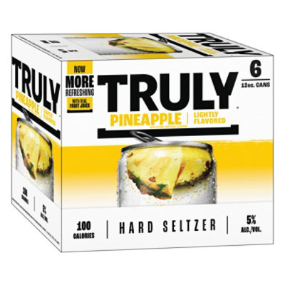 Truly Hard Seltzer Pineapple 5% ABV Slim Cans - 6-12 Fl. Oz. - Image 3