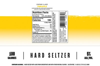 Truly Hard Seltzer Pineapple 5% ABV Slim Cans - 6-12 Fl. Oz. - Image 4