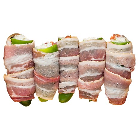 Bacon Wrapped Jalapeno With Cream Cheese And Cheddar Service Case - 5.25 Lbs