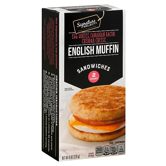 Signature Select English Muffin Canadian Bacon Egg Cheese - 8 Oz