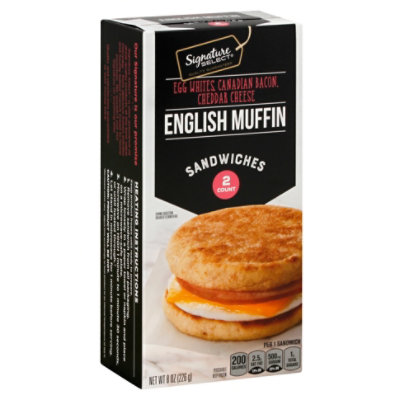 Signature Select English Muffin Canadian Bacon Egg Cheese - 8 Oz