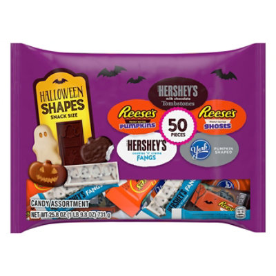 Hersheys Candy Assortment Spooky Shapes Snack Size 50 Count - 25.8 Oz