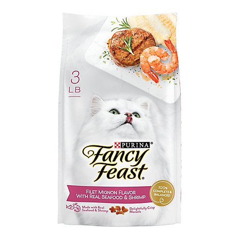 Fancy Feast Cat Food Dry Filet Mignon With Seafood & Shrimp - 3 Lb