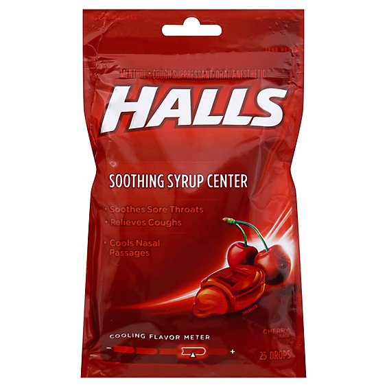 Halls Plus Cough Drops Cherry - 25 Count