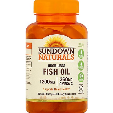 Sundown Fish Oil Odorless Softgel 1200mg - 60 Count - Image 2
