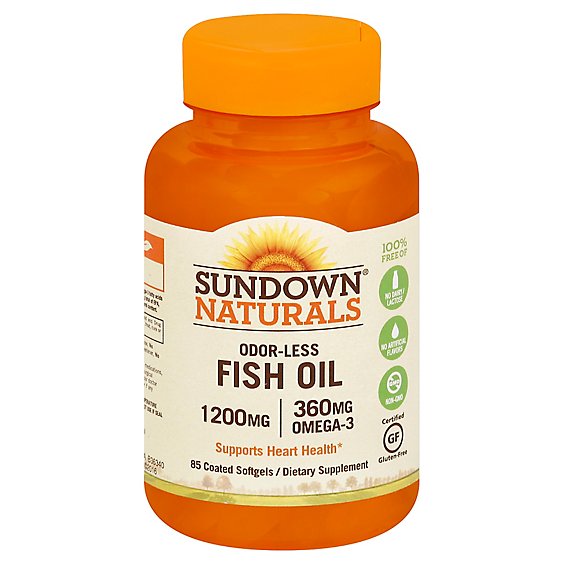 Sundown Fish Oil Odorless Softgel 1200mg - 60 Count