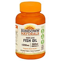Sundown Fish Oil Odorless Softgel 1200mg - 60 Count - Image 1