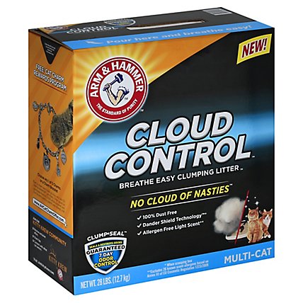 ARM & HAMMER Cloud Control Multi Cat Clumping Cat Litter With Hypoallergenic Light Scent - 28 Lb - Image 1
