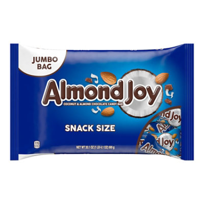 Almond Joy Coconut And Almond Chocolate Snack Size Halloween Candy Jumbo Bag - 20.1 Oz