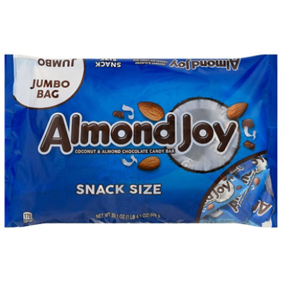 ALMOND JOY Coconut and Almond Chocolate Snack Size Halloween Candy Jumbo Bag - 20.1 Oz - Image 1