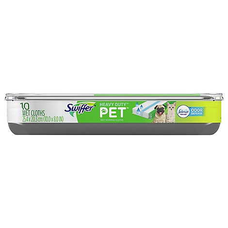 Swiffer Mopping Cloths Wet Pet Heavy Duty With Febereze Odor Defense - 10 Count