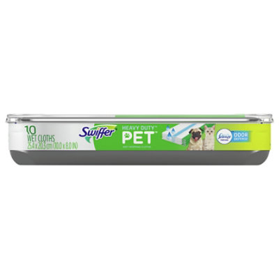 Swiffer Mopping Cloths Wet Pet Heavy Duty With Febereze Odor Defense - 10 Count