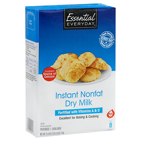 Essential Everyday Dry Milk Instant Nonfat With Vitamins A & D - 25.6 Oz