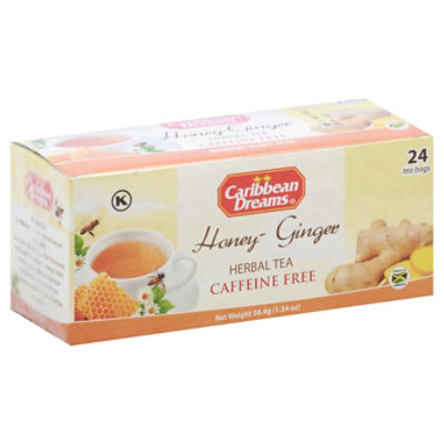 Caribbean Dreams Caffeine Free Honey Ginger Herbal Tea 24 Count - 1.34 Oz - Image 1