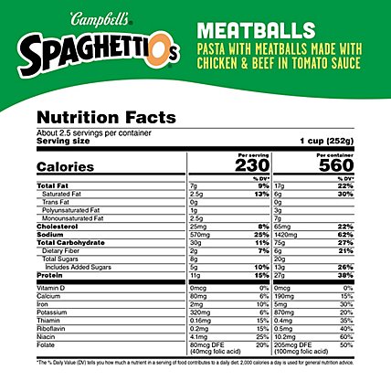 Campbells SpaghettiOs Pasta Meatballs - 22.2 Oz - Image 5