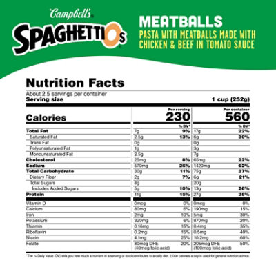 Campbell's SpaghettiOs Canned Pasta With Meatballs - 22.2 Oz - Image 4