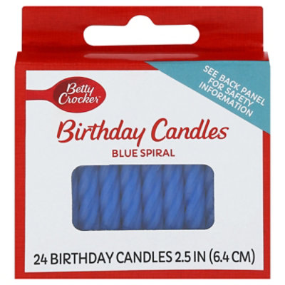 Betty Crocker Candles Birthday Blue Spiral - 24 Count