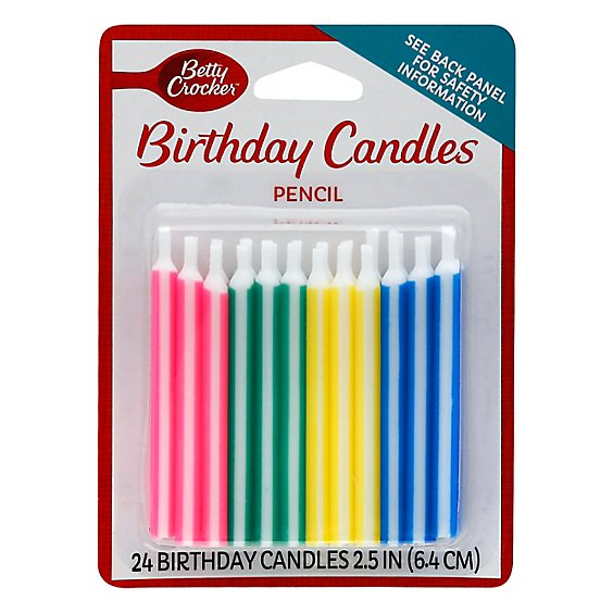 Betty Crocker Candles Birthday Pencil 2.5 Inch - 24 Count