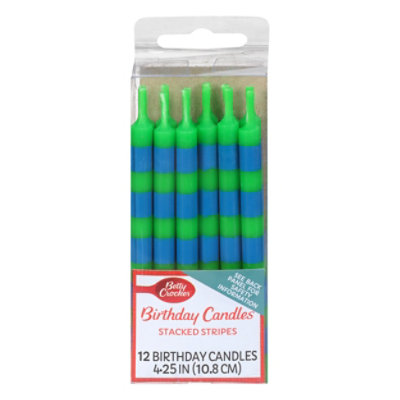 Betty Crocker Candles Birthday Stacked Stripes 4 1/4 Inch - 12 Count - Image 3