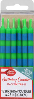 Betty Crocker Candles Birthday Stacked Stripes 4 1/4 Inch - 12 Count - Image 2