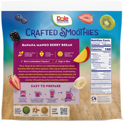 Dole Smoothie Blends Crafted Banana Mango Berry With Lime & Kiwi - 5-8 Oz - Image 7