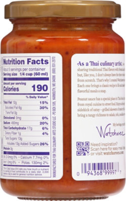 WATCHAREES Sauce Thai Peanut - 12.8 Oz - Image 6