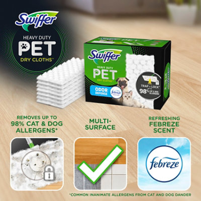 Swiffer Mopping Cloths Dry Pet Heavy Duty With Febereze Odor Defense - 10 Count - Image 3